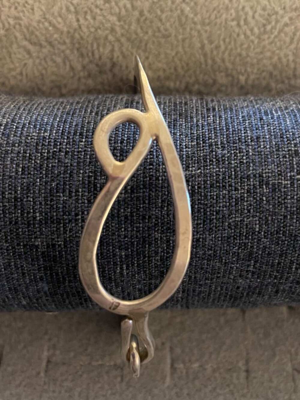 Vintage Sterling Silver Bracelet Bangle Modern Handmade Signed Dewitt Minimalist - Picture 10 of 14